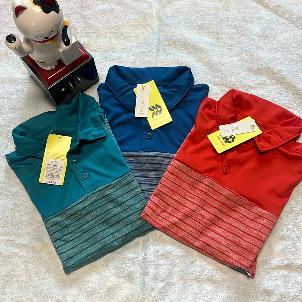 Kids Boys Golf Polo Stripe T Shirt size 6/7 S